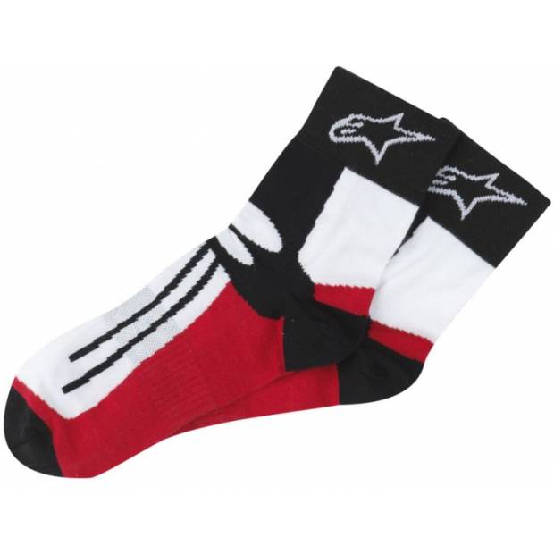 ponožky krátké RACING ROAD Socks COOLMAX®, ALPINESTARS - Itálie (černé/bílé/červené) M168-35 ALPINESTARS