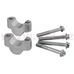 sada na zvýšení řídítek + 20 mm (průměr 28 mm) vč. šroubů, RTECH (stříbrná) M400-1393 RTECH