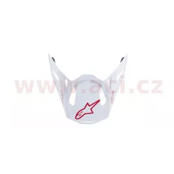 kšilt pro přilby SUPERTECH S-M10 DYNO, ALPINESTARS (bílá/červená lesklá, verze ECE 22.05) M142-1138 ALPINESTARS