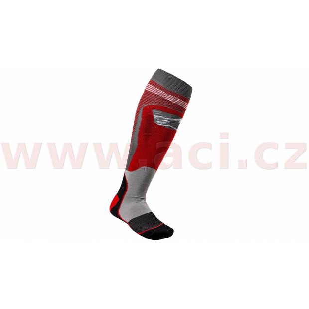 ponožky MX PLUS-1 2020, ALPINESTARS (červená/šedá) M168-101 ALPINESTARS