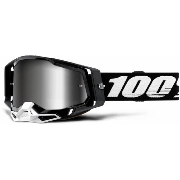 RACECRAFT 2 100% - USA , brýle černé - zrcadlové stříbrné plexi M150-530 100%