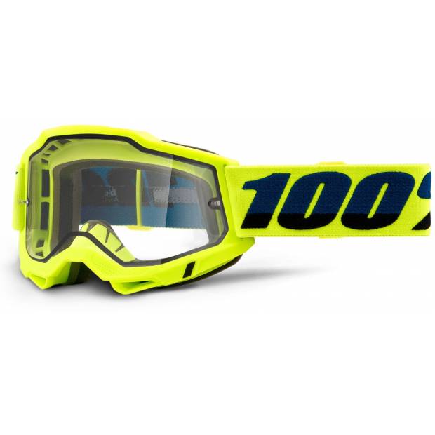 ACCURI 2, 100% Enduro Moto brýle žluté, čiré Dual plexi M150-575 100%