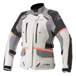bunda STELLA ANDES DRYSTAR, TECH-AIR 5 kompatibilní, ALPINESTARS, dámská (světle šedá/tmavě šedá/černá/růžová fluo) M101-173 ALPINESTARS