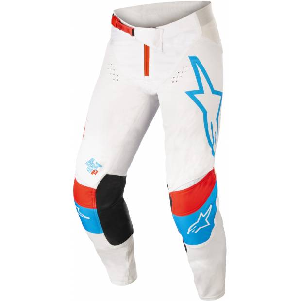 kalhoty TECHSTAR QUADRO 2022, ALPINESTARS (bílá/modrá neon/červená) M171-0075 ALPINESTARS