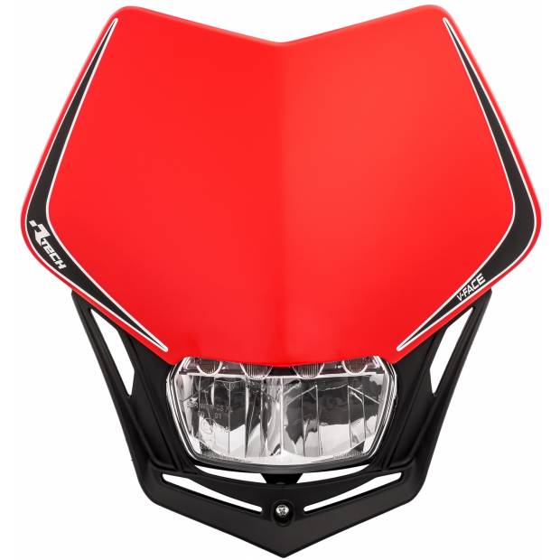 UNI přední maska včetně světla V-Face FULL LED, RTECH (červená/černá) M400-1506 RTECH