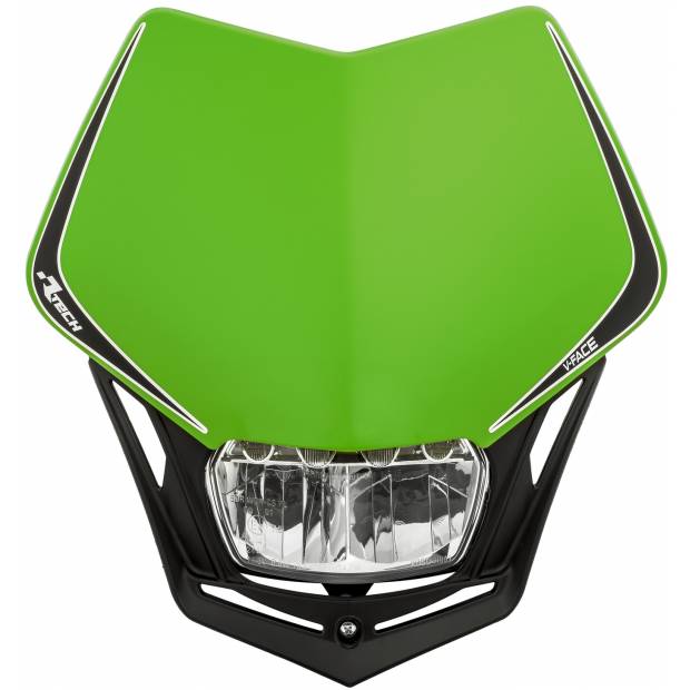 UNI přední maska včetně světla V-Face FULL LED, RTECH (zelená/černá) M400-1507 RTECH