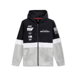 mikina POSITION ZIP HOODIE 2022, ALPINESTARS (černá/bílá/stříbrná) M180-374 ALPINESTARS