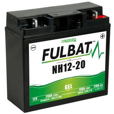 baterie 12V, NH12-20 GEL, 20Ah, 170A, bezúdržbová GEL technologie 185x81x170 FULBAT (aktivovaná ve výrobě) M310-013 FULBAT