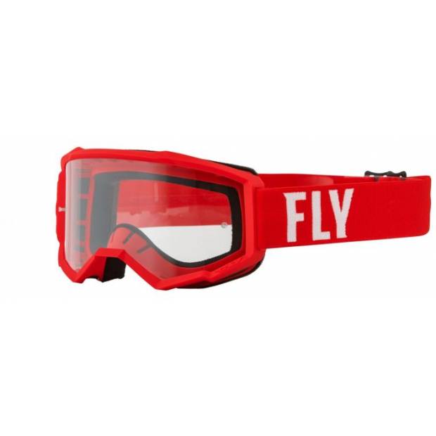 brýle FOCUS, FLY RACING - USA, (bílá/červená, plexi čiré) M150-905 FLY RACING