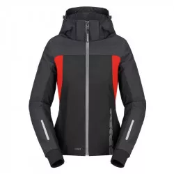 bunda HOODIE H2OUT 2 LADY, SPIDI, dámská (černá/antracit/červená) M101-224 SPIDI