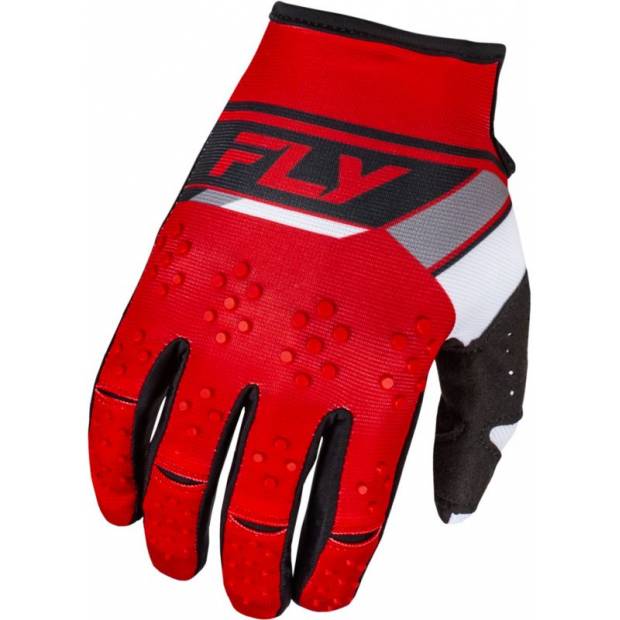 rukavice KINETIC PRIX, FLY RACING - USA 2024 (červená/šedá/bílá) M172-0210 FLY RACING