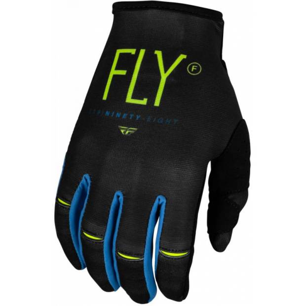 rukavice KINETIC PRODIGY, FLY RACING - USA 2024 dětské (šedá/neon zelená/modrá, vel. YS) M175-0042-YS FLY RACING