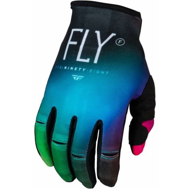 rukavice KINETIC PRODIGY, FLY RACING - USA 2024 dětské (růžová/modrá/hi-vis, vel. YS) M175-0043-YS FLY RACING