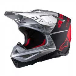 přilba SUPERTECH S-M10 FLOOD, ALPINESTARS (stříbrná/černá matná/oranžová fluo) 2026 M140-2204 ALPINESTARS