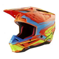 přilba S-M5 ACTION 2, ALPINESTARS (oranžová fluo/světle modrá/žlutá fluo) 2026 M140-2217 ALPINESTARS