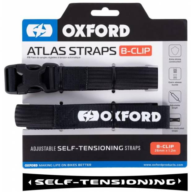 zavazadlové popruhy Atlas B-Clip, 2 ks, OXFORD (černá, 26mm x 1,2m) M006-734 OXFORD