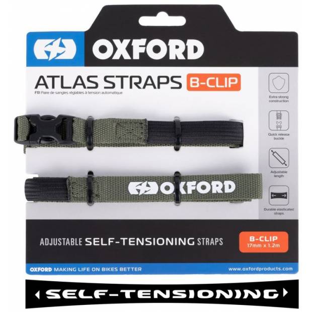 zavazadlové popruhy Atlas B-Clip, 2 ks, OXFORD (zelená, 17mm x 1,2m) M006-742 OXFORD
