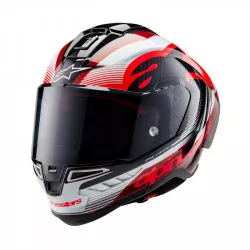přilba SUPERTECH R10 TEAM, ALPINESTARS (karbon/červená/bílá) 2026 M140-2232 ALPINESTARS