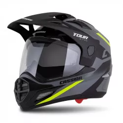 přilba Tour 2.0 X-tra, CASSIDA (šedá/žlutá fluo/černá/černý matný kšilt, plexi s přípravou pro Pinlock) 2026 M140-2388 CASSIDA