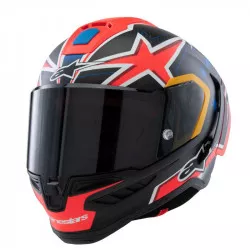 přilba SUPERTECH R10 limitovaná edice JACK MILLER, ALPINESTARS (matný karbon/červená/modrá/žlutá/bílá) M140-2381 ALPINESTARS