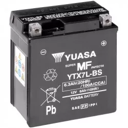 motobaterie 12V, YTX7L-BS, 6,3Ah, 100A, bezúdržbová MF AGM 115x72x132, YUASA originál (vč. balení elektrolytu) M310-308 YUASA