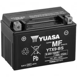 motobaterie 12V, YTX9-BS, 8,4Ah, 135A, bezúdržbová MF AGM 152x87x107, YUASA originál (vč. balení elektrolytu) M310-317 YUASA