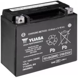 motobaterie 12V, YTX20HL-BS, 18,9Ah, 310A, bezúdržbová SUPER MF AGM 175x87x155, YUASA originál (vč. balení elektrolytu) M310-330 YUASA