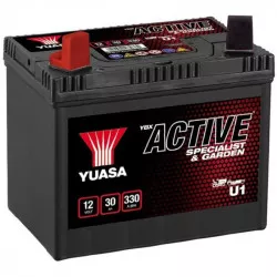 baterie 12V, U1, 30Ah, 330A, levá, bezúdržbová ACTIVE GARDEN 194x126x183, YUASA originál (aktivovaná ve výrobě) M310-336 YUASA