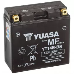 motobaterie 12V, YT14B, 12,6Ah, 210A, bezúdržbová MF AGM 150x70x145, YUASA originál (aktivovaná ve výrobě) M310-363 YUASA