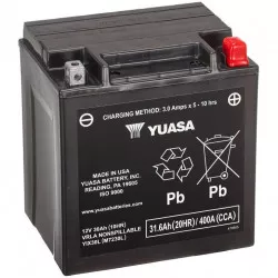motobaterie 12V, YIX30L, 31,6Ah, 400A, bezúdržbová SUPER MF AGM 166x126x175, YUASA originál (aktivovaná ve výrobě)  M310-372 YUASA