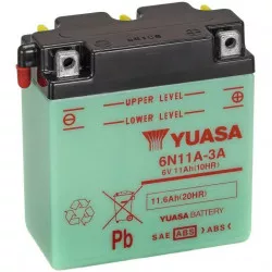 motobaterie 6V, 6N11A-3A, 11,6Ah, konvenční 122x62x131, YUASA originál (vč. balení elektrolytu) M310-338 YUASA