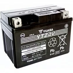 motobaterie 12V, YTZ4V, 3,2Ah, 64A, bezúdržbová SUPER MF AGM 113x70x85, YUASA originál (vč. balení elektrolytu)  M310-356 YUASA