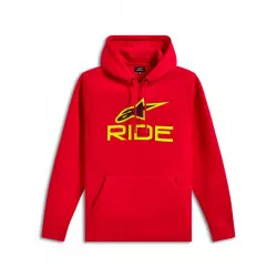 mikina RIDE HOODIE 3, ALPINESTARS (červená/žlutá fluo/černá) M180-681 ALPINESTARS